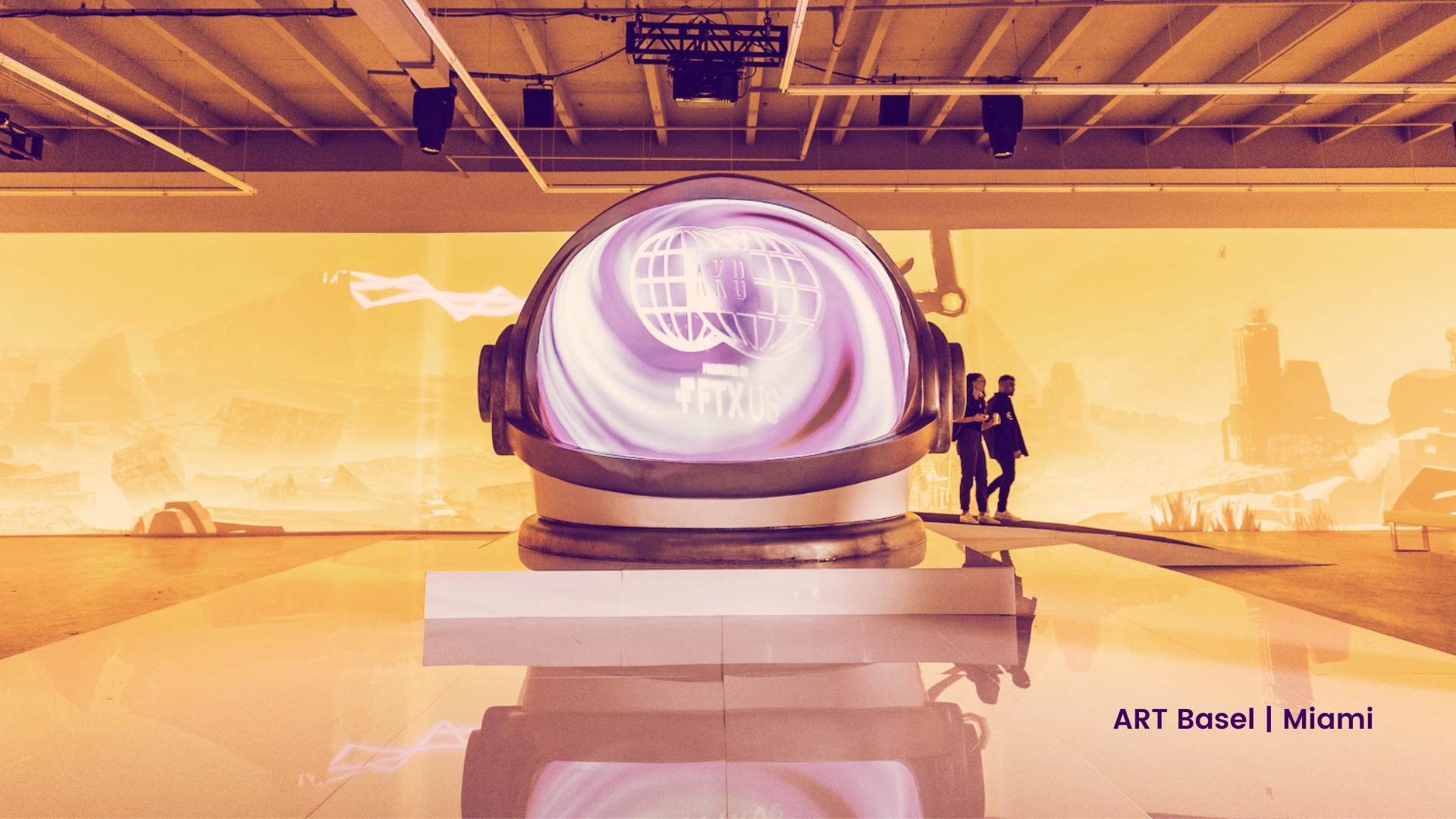 The AKU installation at Art Basel Miami with large-scale projected worlds